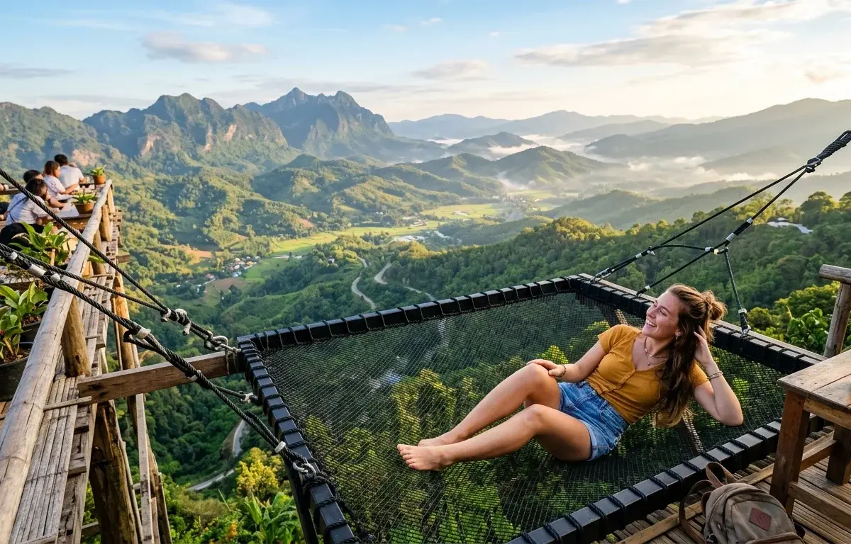 Doi Pha Mee mountain cliffs and overlook Mae Sai Chiang Rai