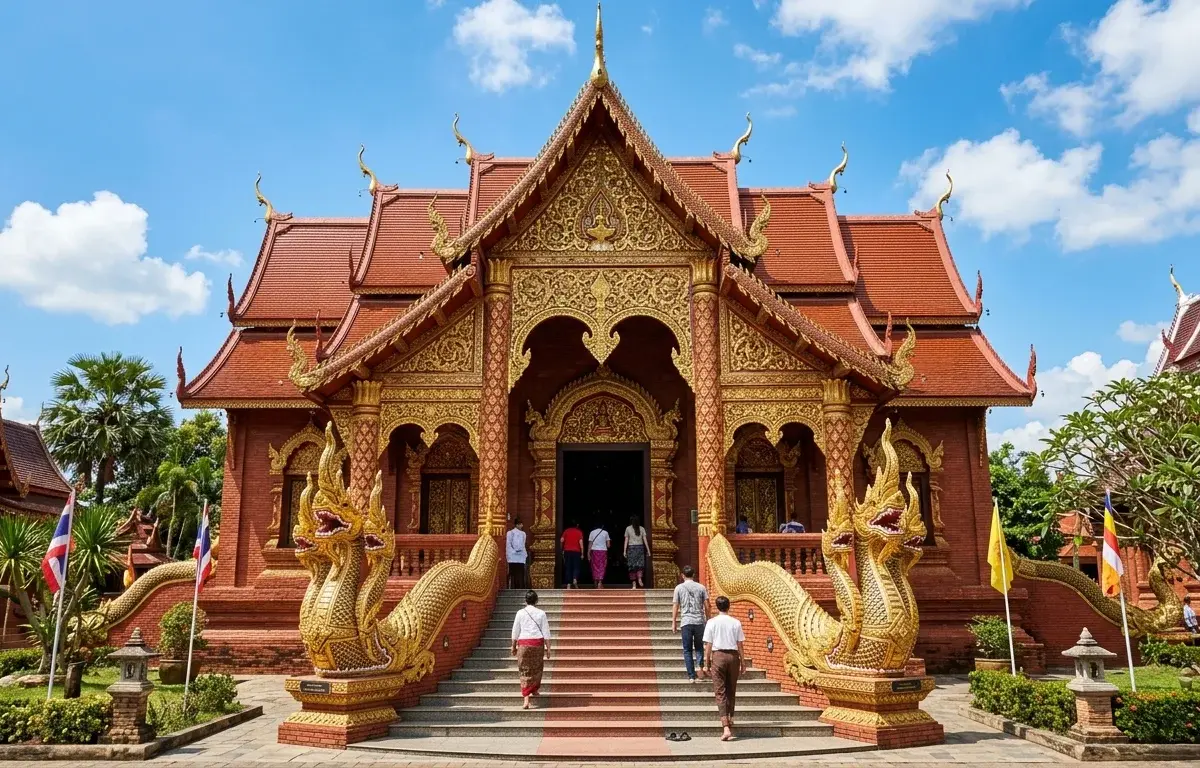 Wat Chiang Yeun Red Temple Chiang Rai Lanna architecture